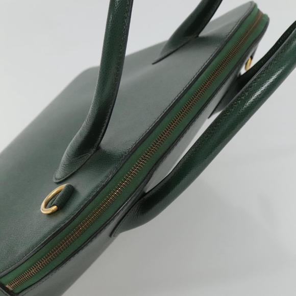 CELINE Hand Bag Leather Green Auth ep7982 - Picture 6 of 16